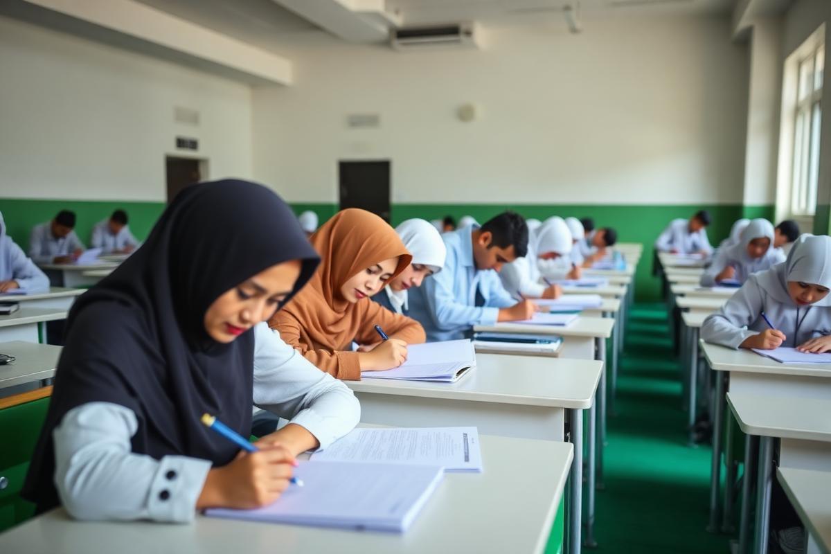 Students taking exams